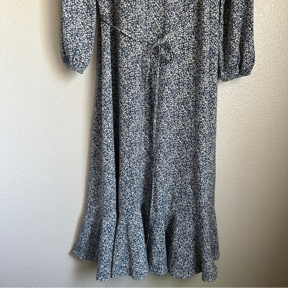 Prettygarden Sz M Women’s Long Sleeve Floral Print Midi Dress Blue - Picture 9 of 12
